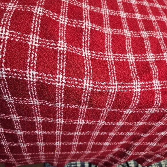 Cashmere Blend Blanket Spread Throw Red White Plaid Stadium Picnic Camp 85"x55" - Picture 5 of 8